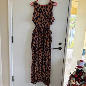 Mahina midi maxi dress cutouts animal print